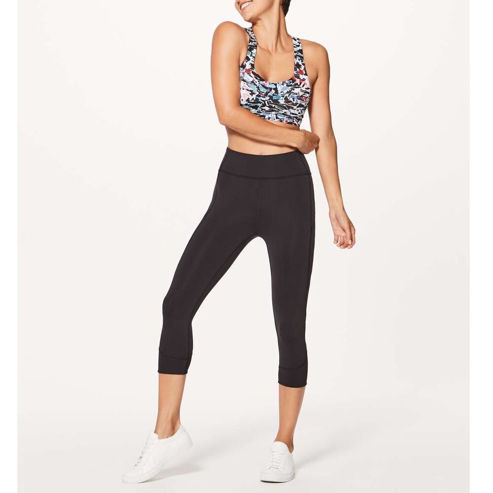 NWOT Lululemon In Movement Crop 19" Legging US 4 Black Everlux Fitness Sports - Picture 9 of 9